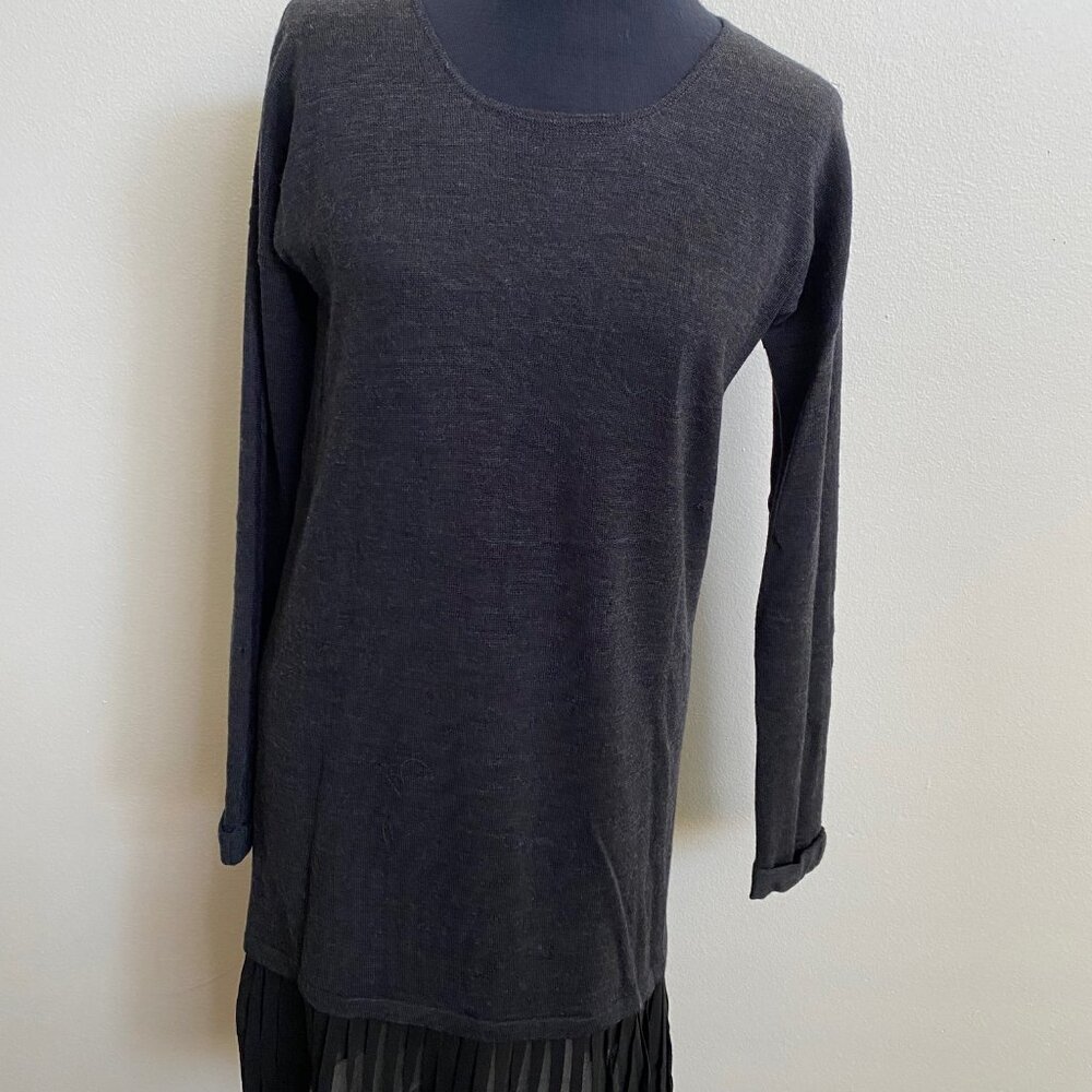 Wrap London, Merino Long Sleeved Sweater Dress, Ruffle Bottom